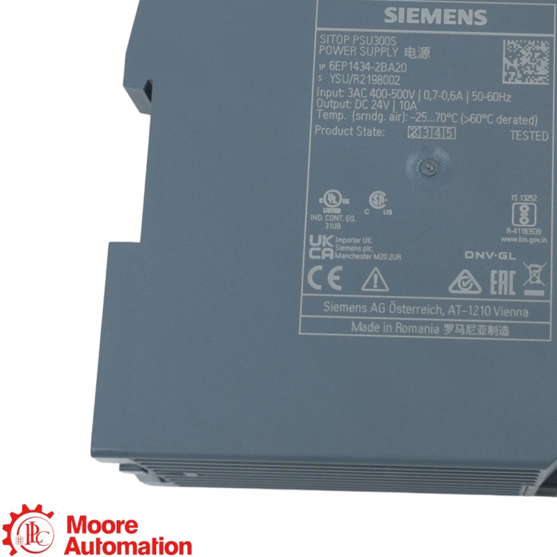 Блок питания Siemens 6EP1434-2BA20 SITOP PSU300S 24 В постоянного тока 10 А