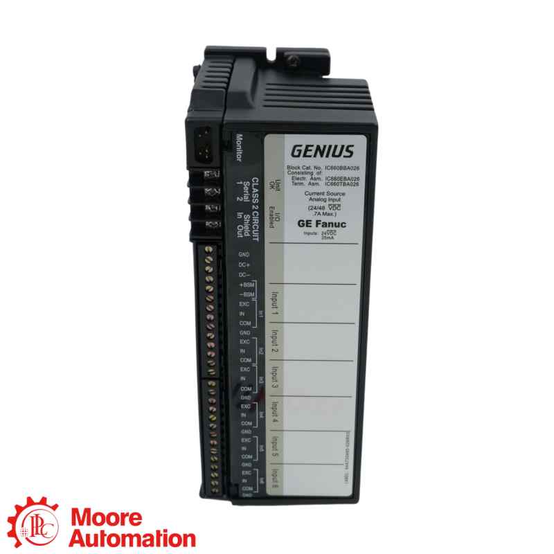 GE Fanuc IC660BBA026 Genius I/O Аналоговый 6-входовой блок с источником тока